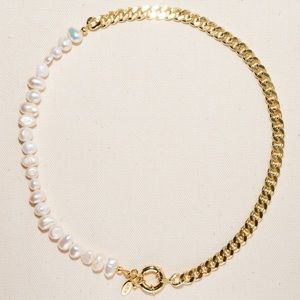 Joey Baby Lauren Pearl & Chain Necklace